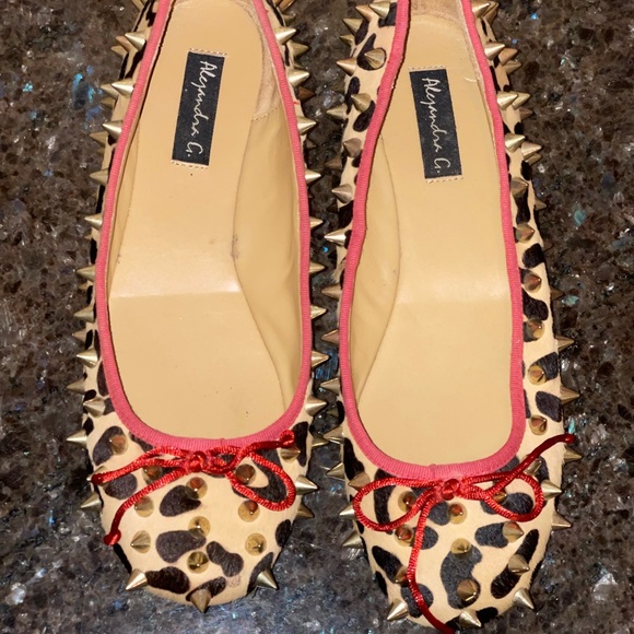 Intermix Alejandra G leopard calf hair studded flats - Picture 3 of 12